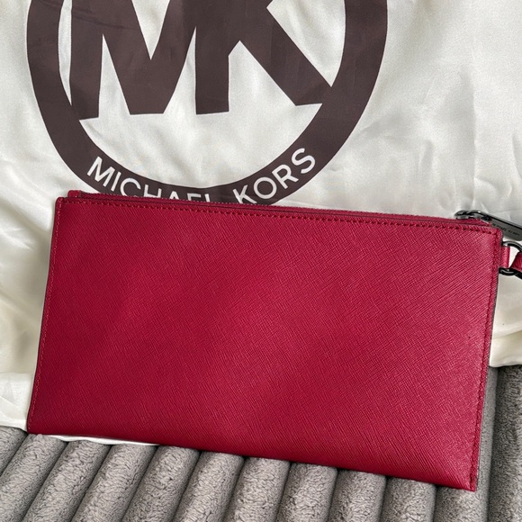 Michael Kors Red Studded Tote and Pouch Set - Picture 12 of 14